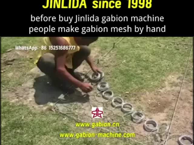 Stop Wasting Time!Jin Lidai invented the automated gabion cage machine in 1998.